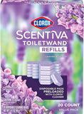 CLOROX Scentiva ToiletWand Toilet Cleaner Refills, Toilet brush, Lavender and Jasmine, 10 Count
