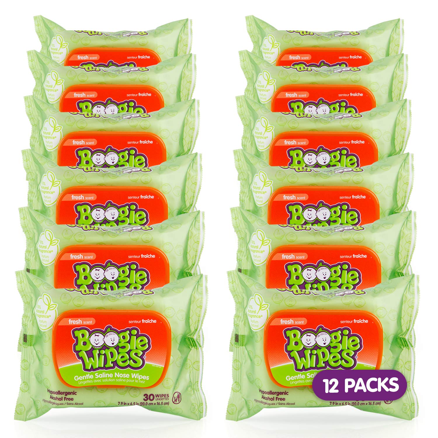 boogie wipes unscented baby wet wipes 180 count pack of 6 vitamin e aloe chamomile natural saline