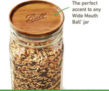 Acacia wood Ball jar lids, 5-pack, Regular and Wide Mouth sizes