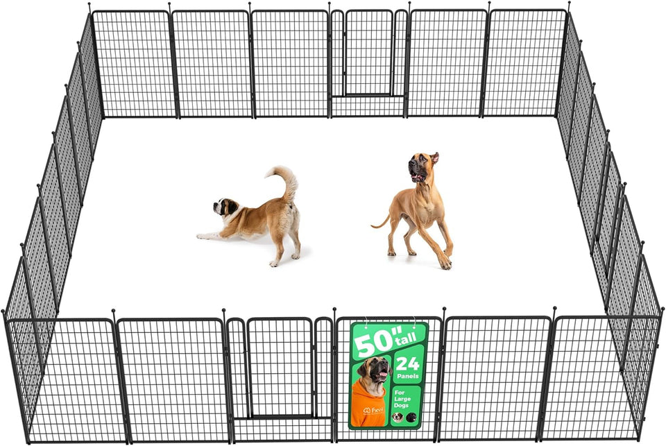fxw rollick unleashed dog playpen for indoor, yard, rv camping, 24 inch 8 panels for small and puppy dogs, black