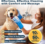 navy blue pet grooming kit for dogs cats and horses dog washing gloves bath brush supplies