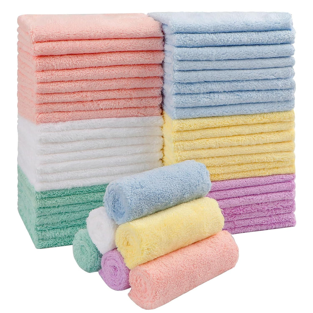 homexcel microfiber coral fleece baby washcloths 24 pack 7x9 inch