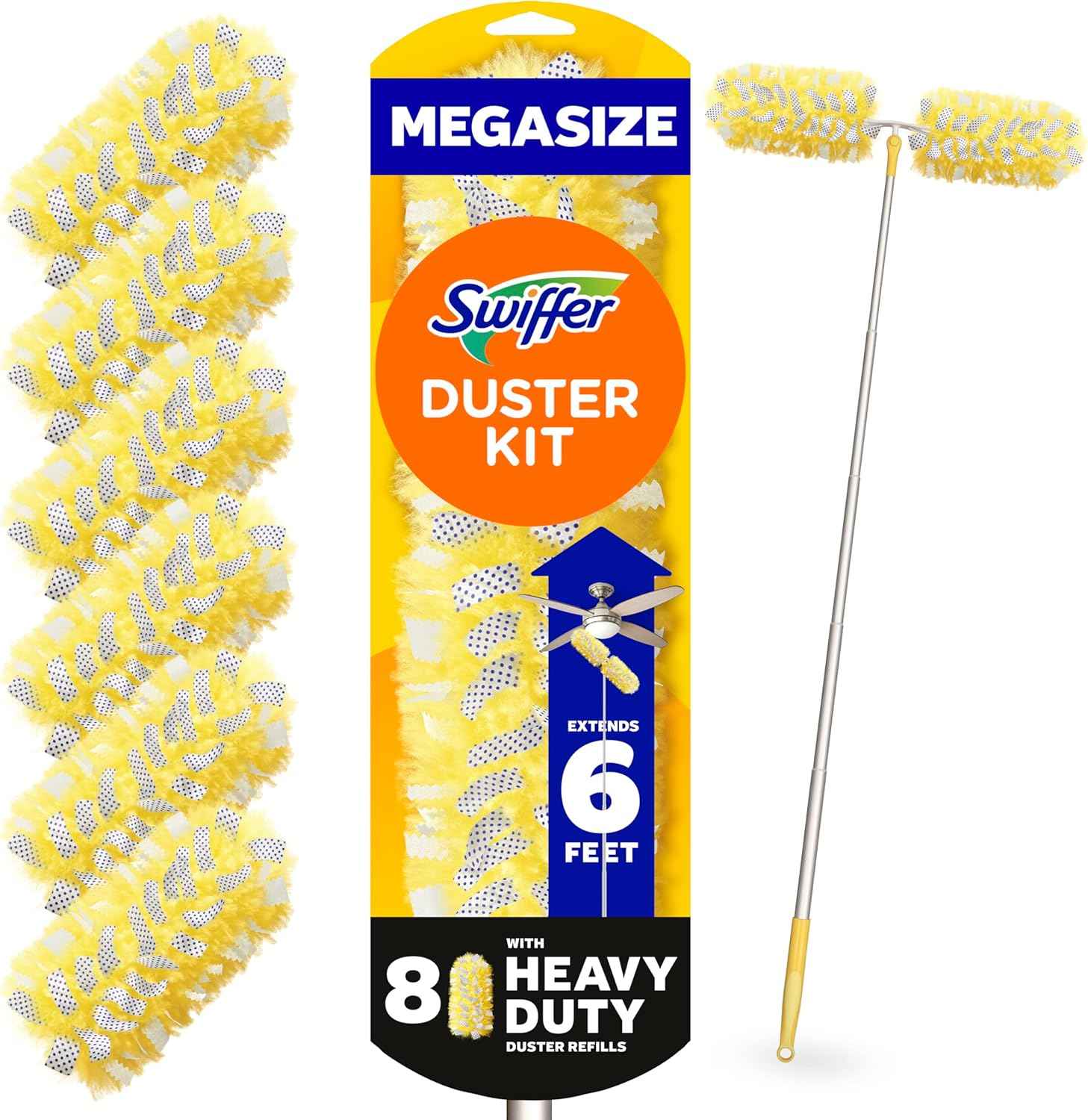 Heavy Duty Swiffer Duster Kit with 6 FT Extendable Handle by Swiffer for Dust Removal