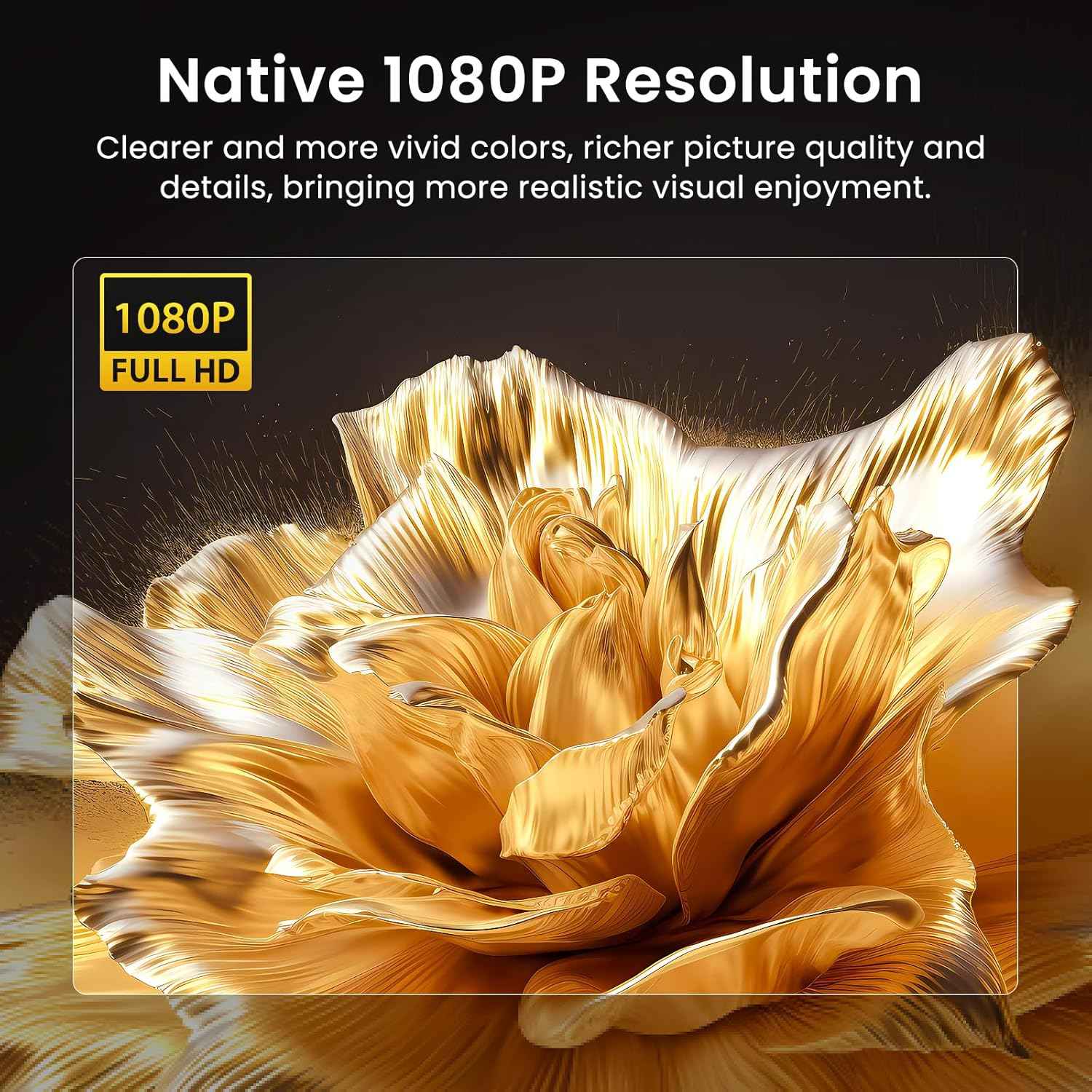 happrun native 1080p bluetooth mini projector portable outdoor movie projector