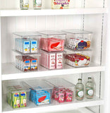 vtopmart 6 pack clear stackable storage bins for pantry kitchen organizer