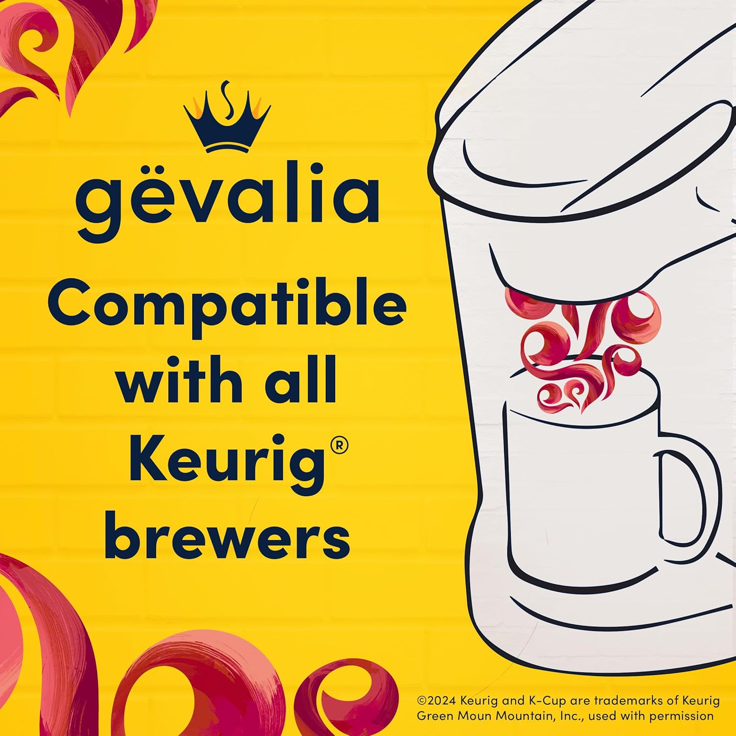 Gevalia Frothy Artificially Flavored Cappuccino Espresso Style K-Cup Pods & Froth Packets Kit, 6ct, Compatible with Keurig Brewers