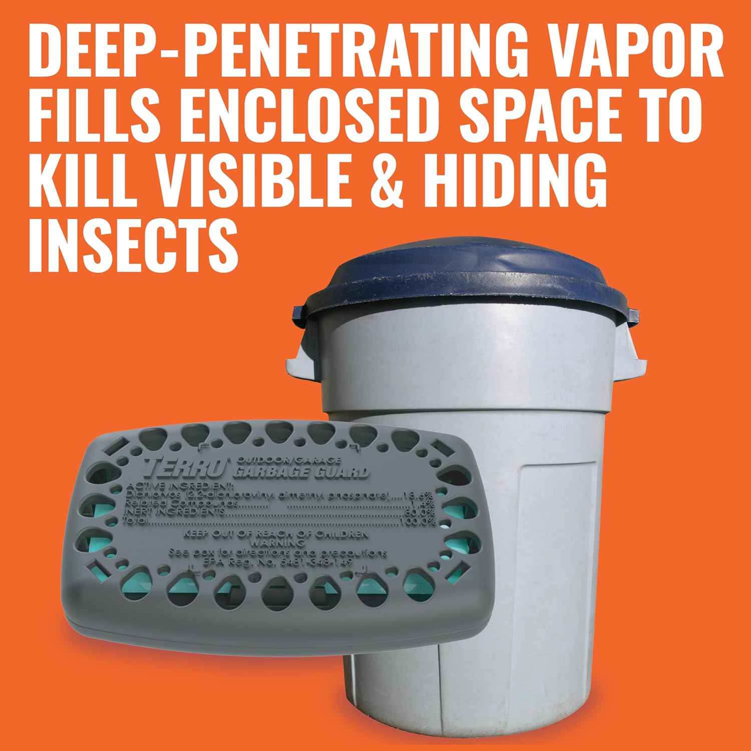Terro T801SR Garbage Guard Trash Can Insect Killer - Kills Flies, Roach, Maggots, Beetles, and Insects in Outdoor Garbage Can (Pack of 2)