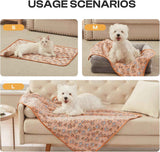 Premium Fleece Pet Blanket Flannel Throw Soft Fluffy Blankets for Dogs Cats Brown/Pink/White Small