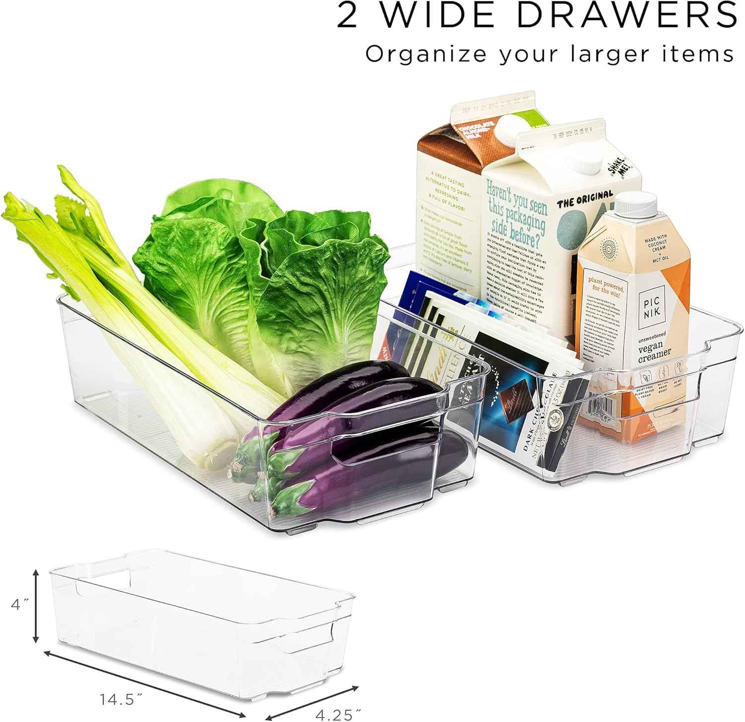 Sorbus Stackable Fridge Bins and Freezer Bins for Refrigerator and Pantry Organization