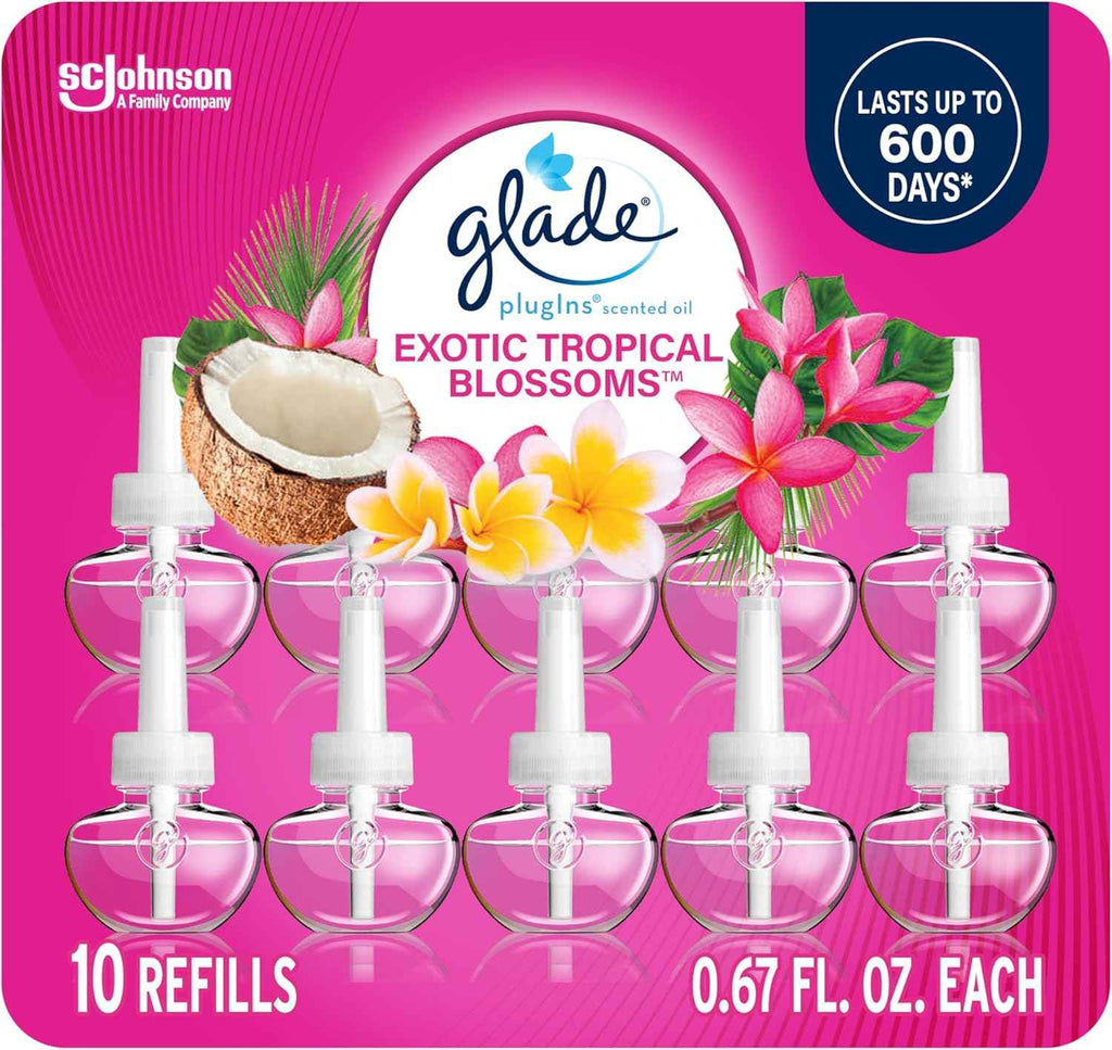 Glade PlugIns Refills Air Freshener, Scented and Essential Oils for Home and Bathroom, Aqua Waves, 6.7 Fl Oz, 10 Count