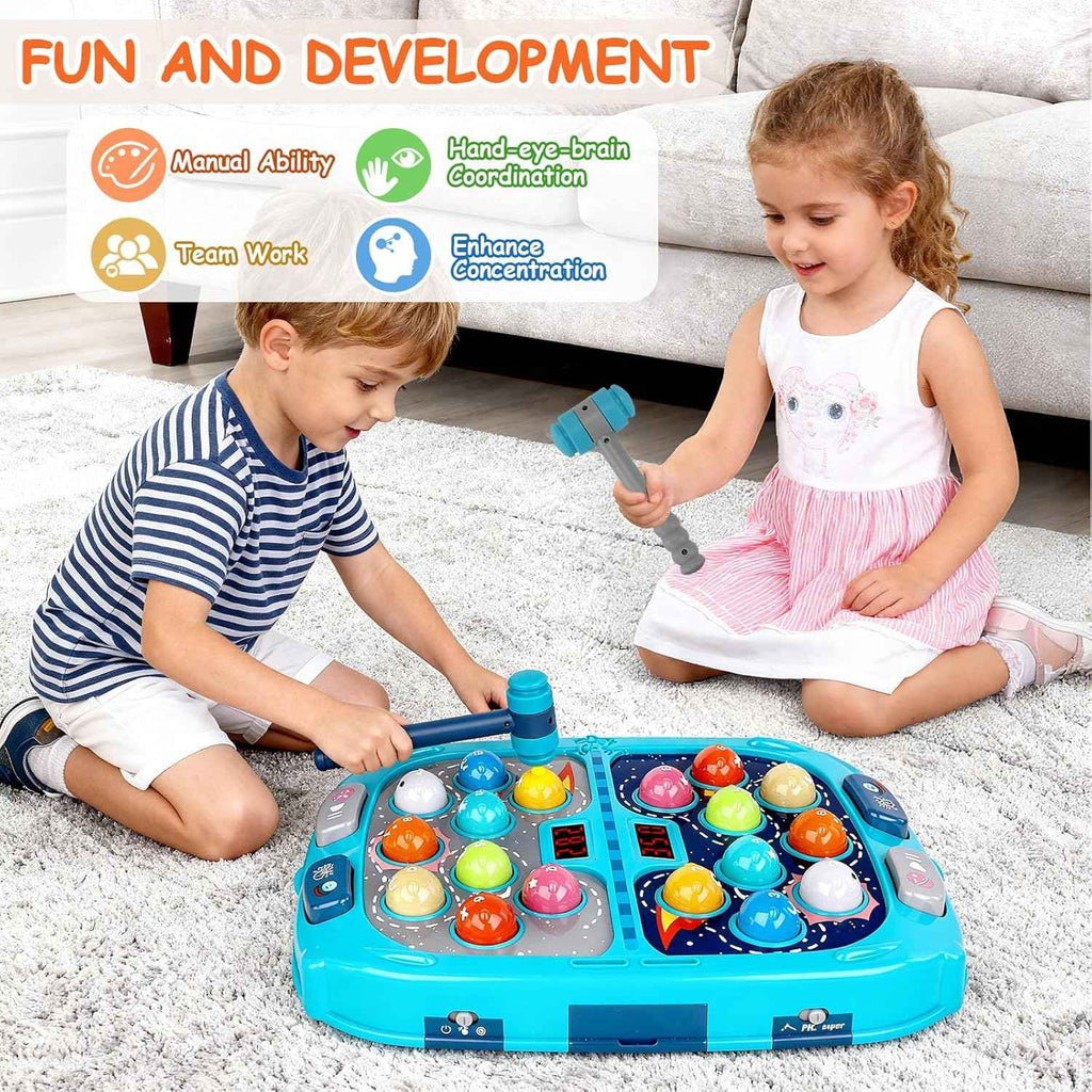 whack game mole for toddlers with sound and light, interactive educational toy for 3-12 year old boys and girls