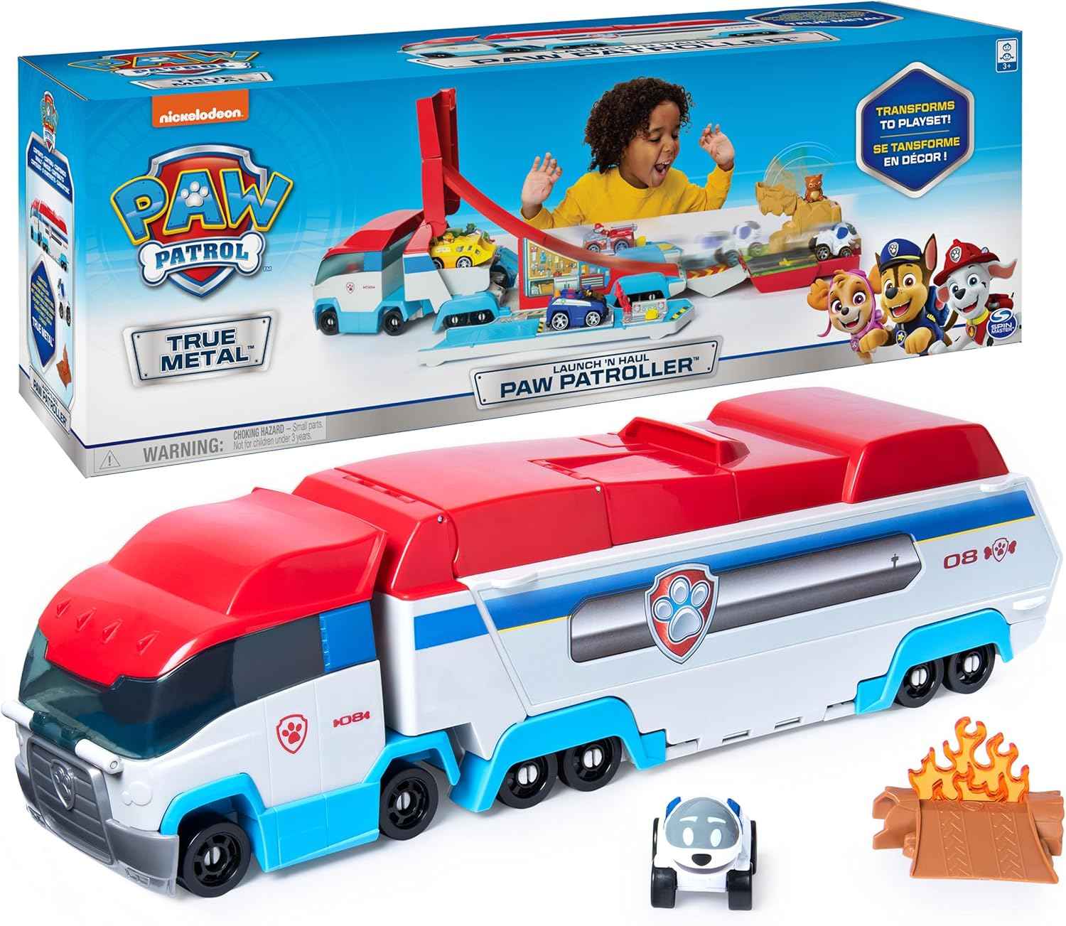 PAW Patrol 2-in-1 Launch'N Haul PAW Patroller transforming track set for True Metal die-cast vehicles