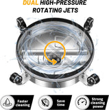 14" Pressure Washer Surface Cleaner with 4 Wheels - Stainless Steel Surface Cleaner for Pressure Washer Attachment for Concrete, Patio, Sidewalk, Deck and Driveways - PWS14