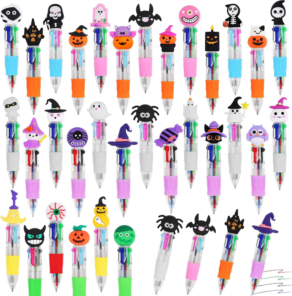 cZWZ 20Pcs Mini Multicolor Pens 4-in-1 Cute Ballpoint Pens for Kids Birthday Party Favors Gifts Teacher Supplies