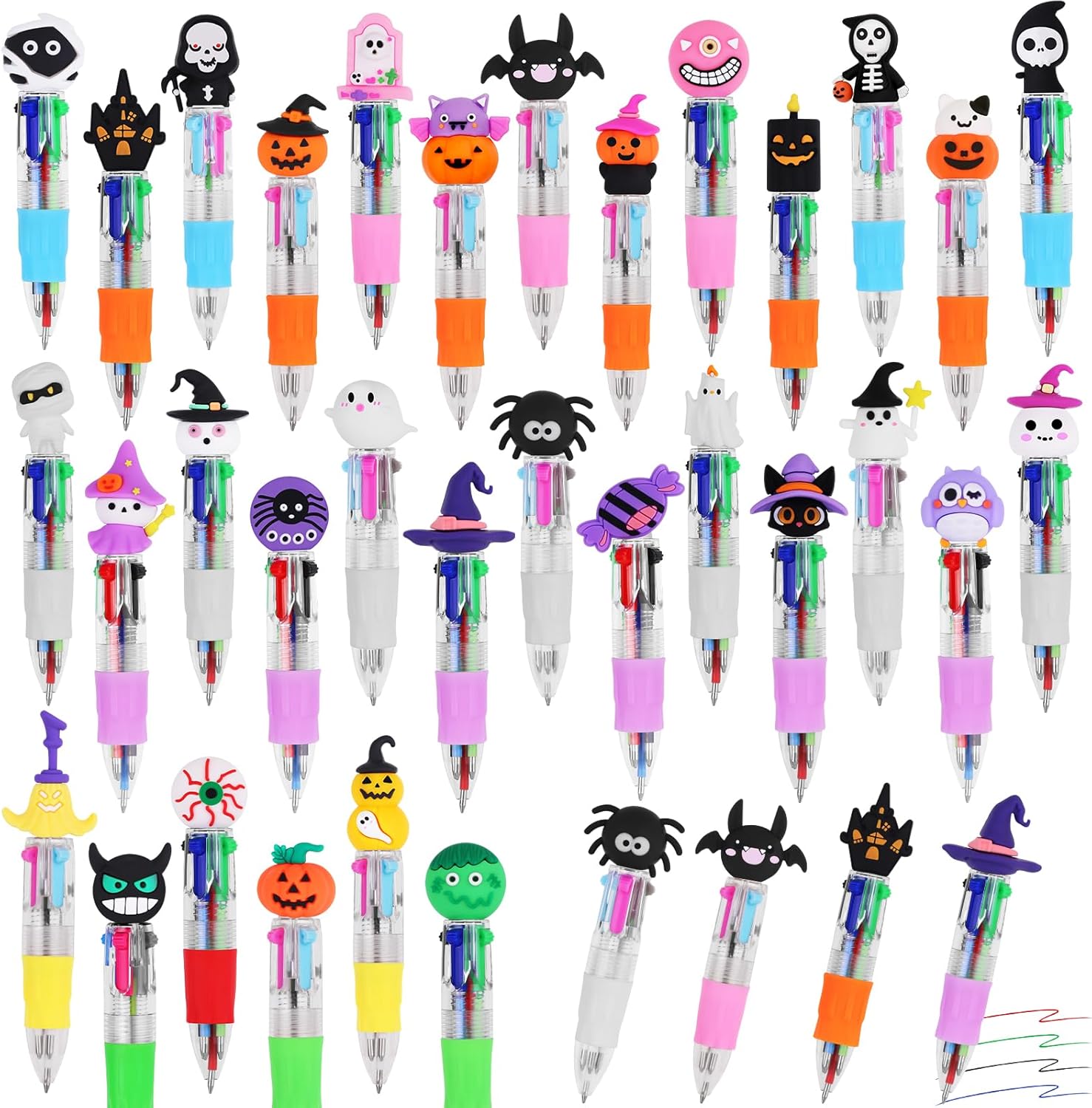 cZWZ 20Pcs Mini Multicolor Pens 4-in-1 Cute Ballpoint Pens for Kids Birthday Party Favors Gifts Teacher Supplies