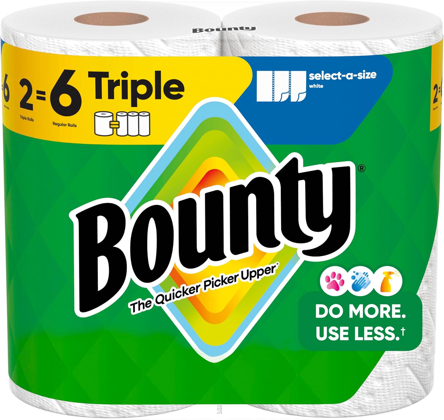 Bounty Select-A-Size Paper Towels, White, 8 Triple Rolls = 24 Regular Rolls - ShopUS