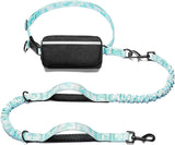 iYoShop hands-free dog leash with zipper pouch and dual padded handles for medium and large dogs (large, 25-120 lbs, black)