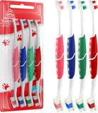 Red Pet Toothbrush for Medium & Large Dogs and Cats with Soft Bristles - Easy Teeth Cleaning