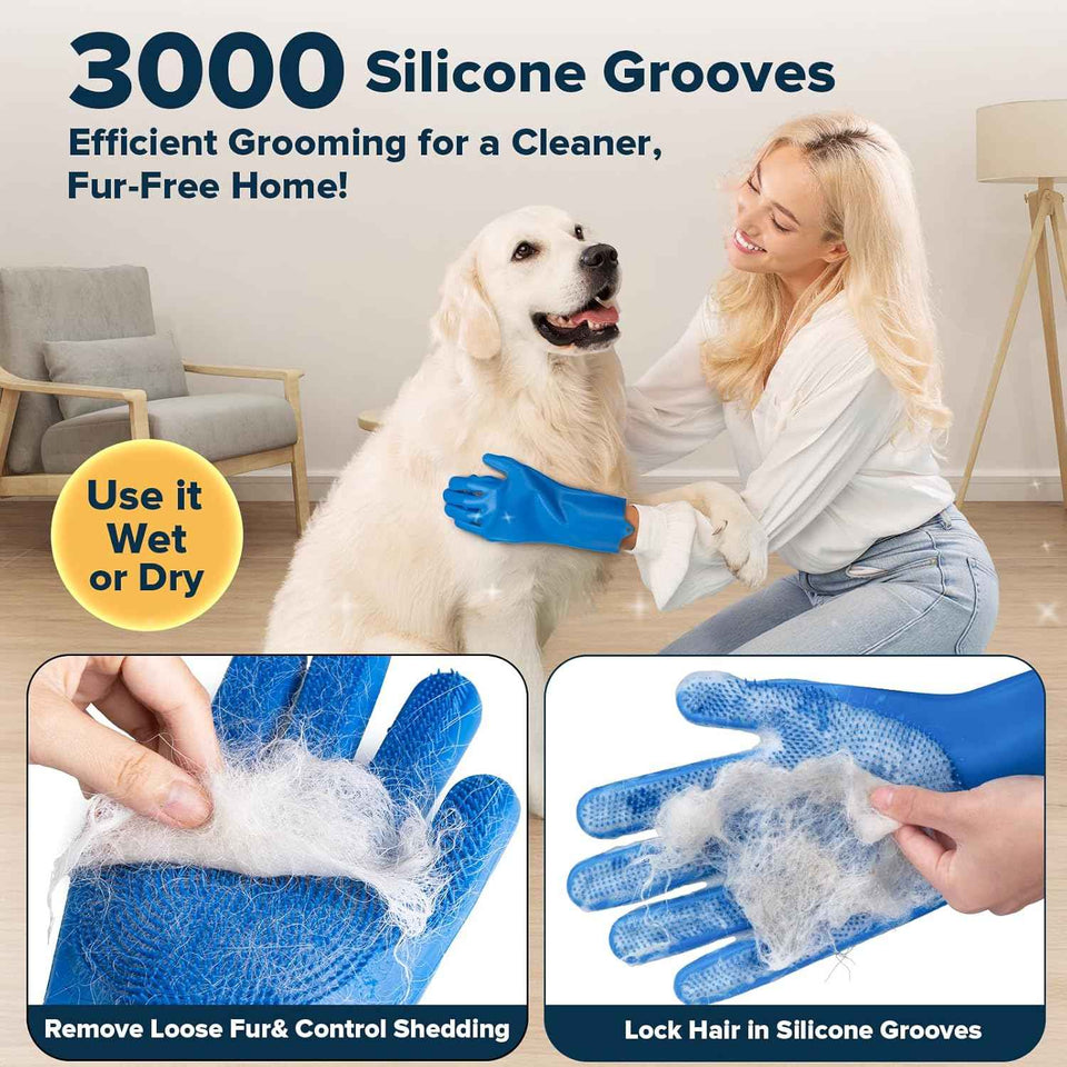 navy blue pet grooming kit for dogs cats and horses dog washing gloves bath brush supplies