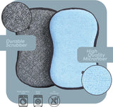 Multi-PLrpose Sponges Kitchen by Scrub-it - Non-Scratch Microfiber sponges for Cleaning, Along with Heavy Duty Scrubbing Power - Reusable Dish Sponge for Dishes, Pots and Pans (6 Pack, Small)