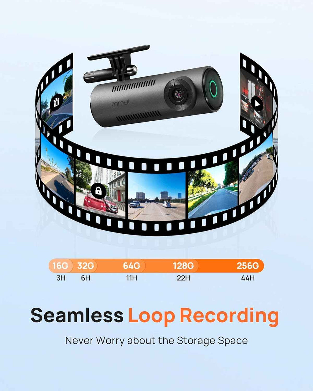 70mai Dash Cam M310, Dash Camera for Cars 1296P QHD, Smart Dash Cam Front Built in WiFi, 130° Wide-Angle FOV, WDR, Night Vision, iOS/Android Mobile App, Loop Recording, Parking Monitor, Time-Lapse