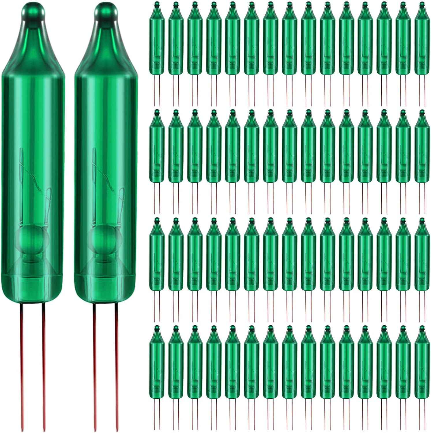 Mudder 100 Pcs Mini Christmas 2.5 Volt Replacement Light Bulbs for Christmas Trees Decorative Light Supplies Indoor Outdoor Xmas Decor, 0.17 Ampere, 0.42 Watt (Clear)
