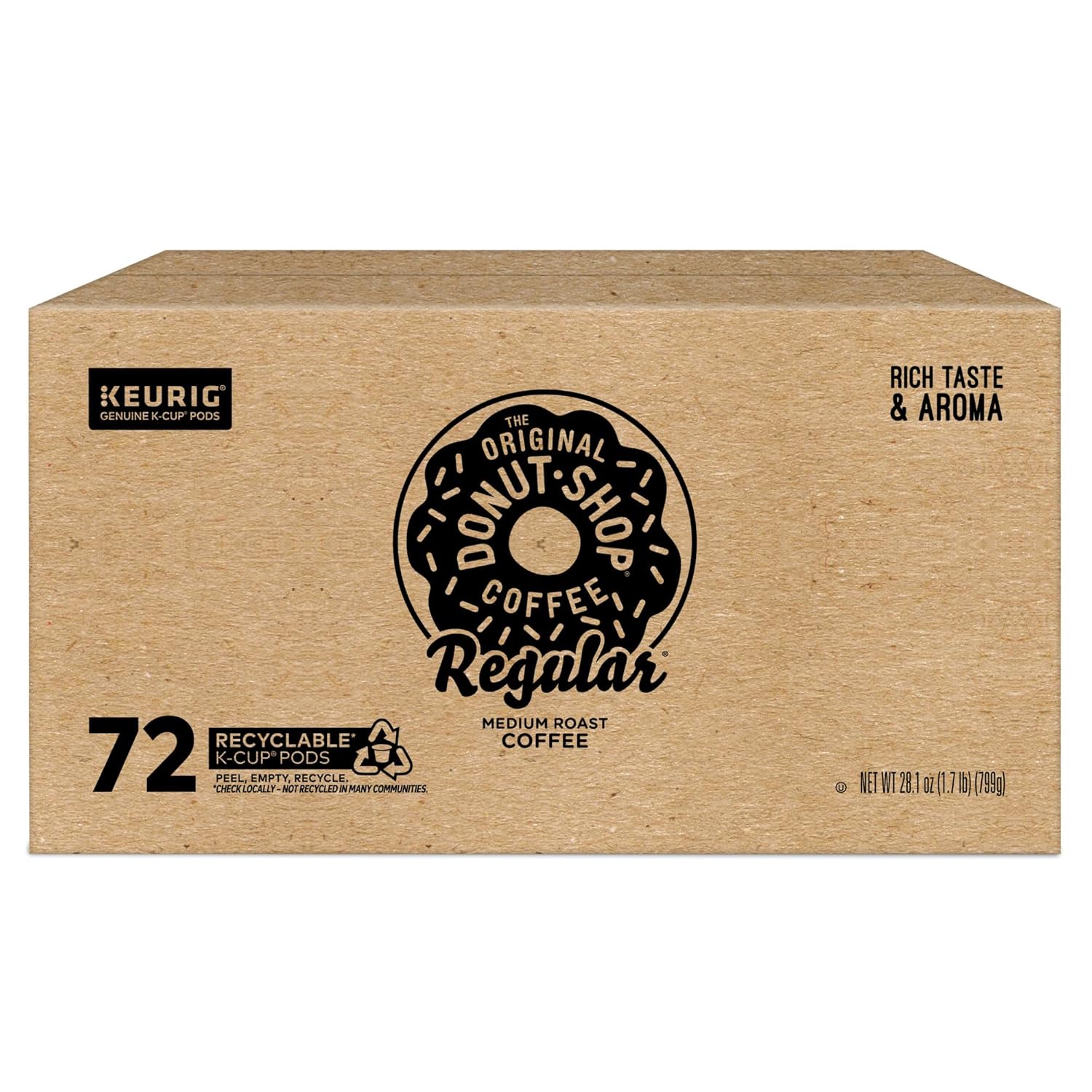 Original Donut Shop Keurig Medium Roast K-Cup Pods, 72 Count, Kosher Certified