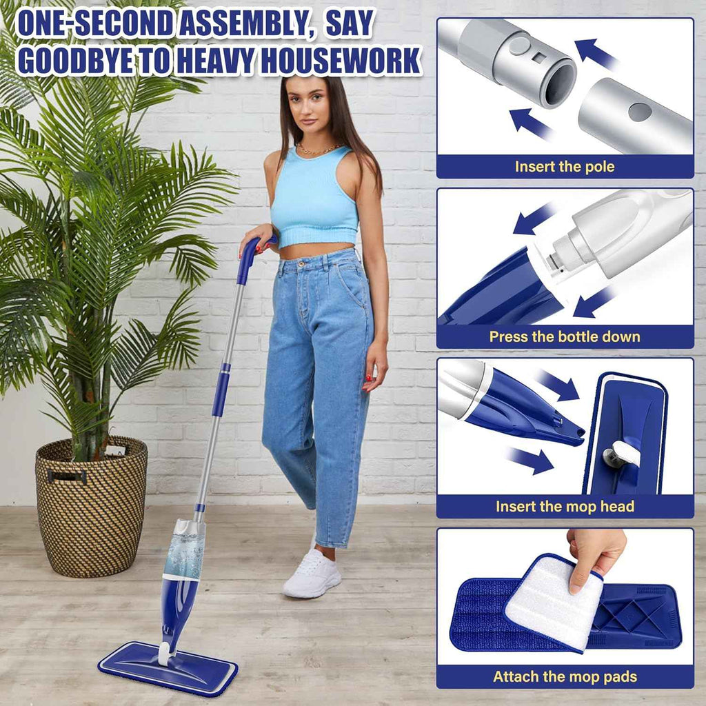 EXEGO Microfiber Spray Mop for Hardwood, Tile, Laminate, and Vinyl Floors