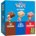 Kellogg's Rice Krispies Treats Mini Crispy Marshmallow Squares, Variety Pack, 20.1oz Box, 52 Bars, Chocolate, Original, Strawberry Flavors