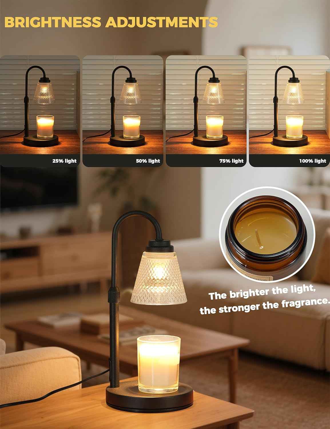 Candle Warmer Lamp with Timer Dimmer, Birthday Gifts for Mom Women Friend Sister, House Warming Gifts, Wax Melt Warmer, Office Apartment Dorm Room Home Decor