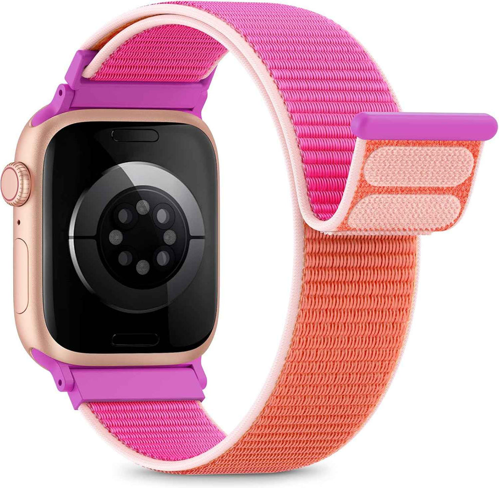 Nylon Loop Sport Band Compatible with Apple Watch Bands 44mm 45mm 46mm 49mm 42mm for Women Men, iWatch Wrist Straps for Ultra 3 2, Se, Series 11 10 9 8 7, Breathable, Soft Band Ideal for Outdoor