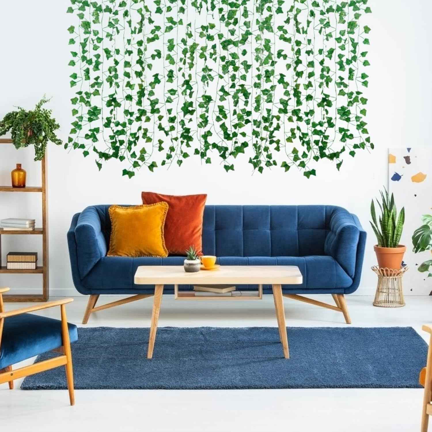 Fake Vines for Room Decor(12 Pack 84 Feet) Aesthetic Artificial Plant Ivy Leaves Hanging Greenery Garlands for Home Bedroom Wall Wedding Christmas Party Office Patio Outdoor Garden Décor