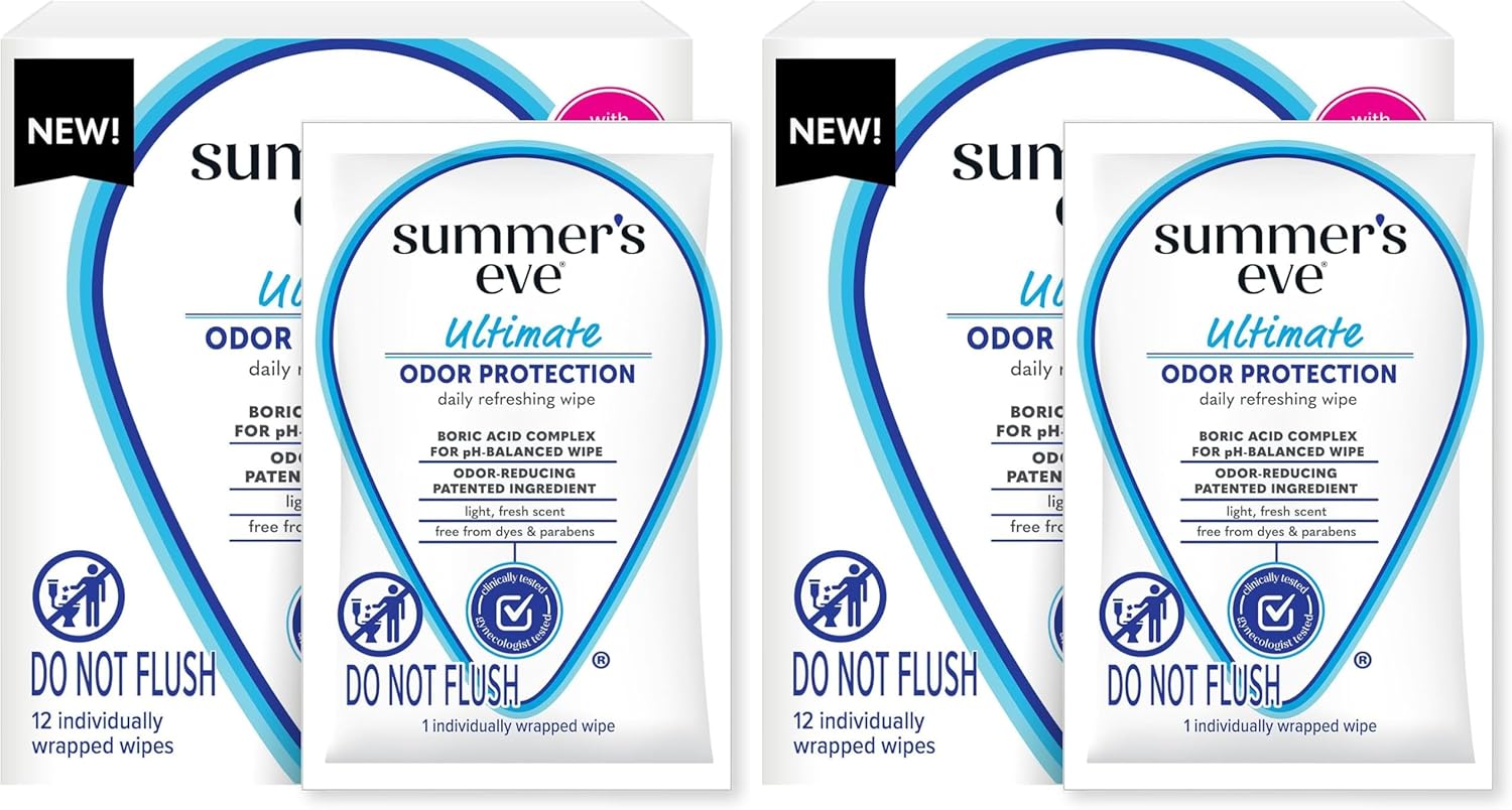 Summer's Eve 12-count Ultimate Odor Protection Daily Feminine Wipes with pH-balanced boric acid formula