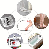 Drain Snake, Drain Clog Remover - Gutter Cleaning Tools Drain Cleaner for Toilet Sewer Shower Kitchen Bathroom Tub Clogged Drains Opener Cleaning Tool, Flexible Grabber Claw Pick Up Reacher (79 inch)
