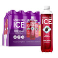 Sparkling Ice PLrple Variety Pack, Flavored Water, Zero Sugar, with Vitamins and Antioxidants, 17 fl oz, 12 count (Black Raspberry, Cherry Limeade, Orange Mango, Kiwi Strawberry)