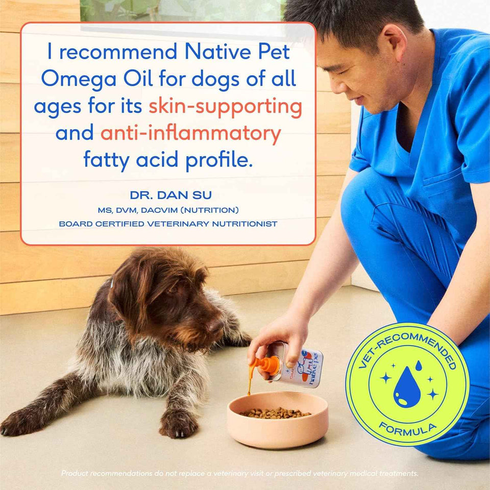 Native Pet Omega 3 Fish Oil for Dogs and Cats - Supports Healthy Skin and Coat - 8oz Liquid Supplement