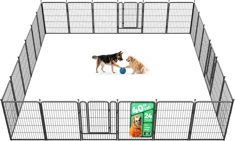 FXW Rollick Unleashed Dog Playpen for Indoor, Yard, RV Camping, 24 inch 8 Panels for Small and Puppy Dogs, Black│Patented