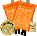 Fire Blanket - 1500F CE Certified Emergency Fire Blanket for Home and Kitchen. 500GSM Fabric & 0.5mm Thick - 100% Fiberglass Fire Extinguisher for Car,Warehouse Office - 2pc (47x47 inches) by Supa Ant