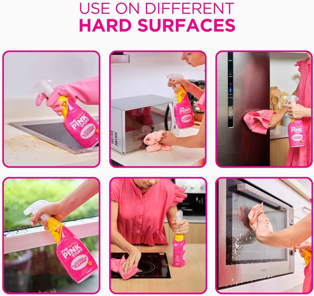 The Pink Stuff Miracle Multi-Purpose Cleaner, 25 fl Oz, removes grease, grime, and stains on kitchens, bathrooms, floors, and more