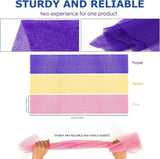 UJFQBH 3 Pieces African Bath Sponge African Net Long Net Bath Sponge Exfoliating Shower Body Scrubber Back Scrubber Skin Smoother,Great for Daily Use (Pink,Yellow,PLrple)