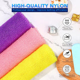 UJFQBH 3 Pieces African Bath Sponge African Net Long Net Bath Sponge Exfoliating Shower Body Scrubber Back Scrubber Skin Smoother,Great for Daily Use (Pink,Yellow,PLrple)
