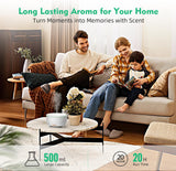 20-Hour Long-Lasting Aromatherapy, 500ML Large Essential Oil Diffuser: Ultrasonic Cool Mist Humidifier with Remote Control, 7 Color Lights, Timer, Auto-Off for Home/Bedroom/Yoga (Minimalist White)