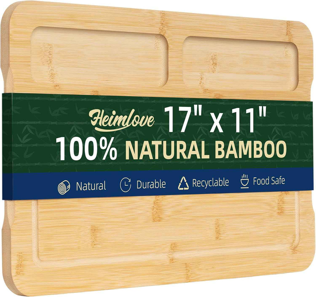 Heimlove Walnut Wood Cutting Board for Kitchen, 24"x18" Reversible Wooden Chopping Board with Deep Juice Grooves and Handles, Natural Walnut Wood Cutting Board for Chopping, Cheese, Vegetables