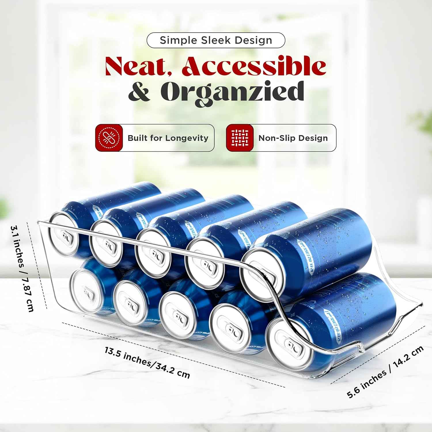 Utopia Kitchen Soda Can Organizer and Dispenser - Durable Can Storage for Fridge & Pantry Organization