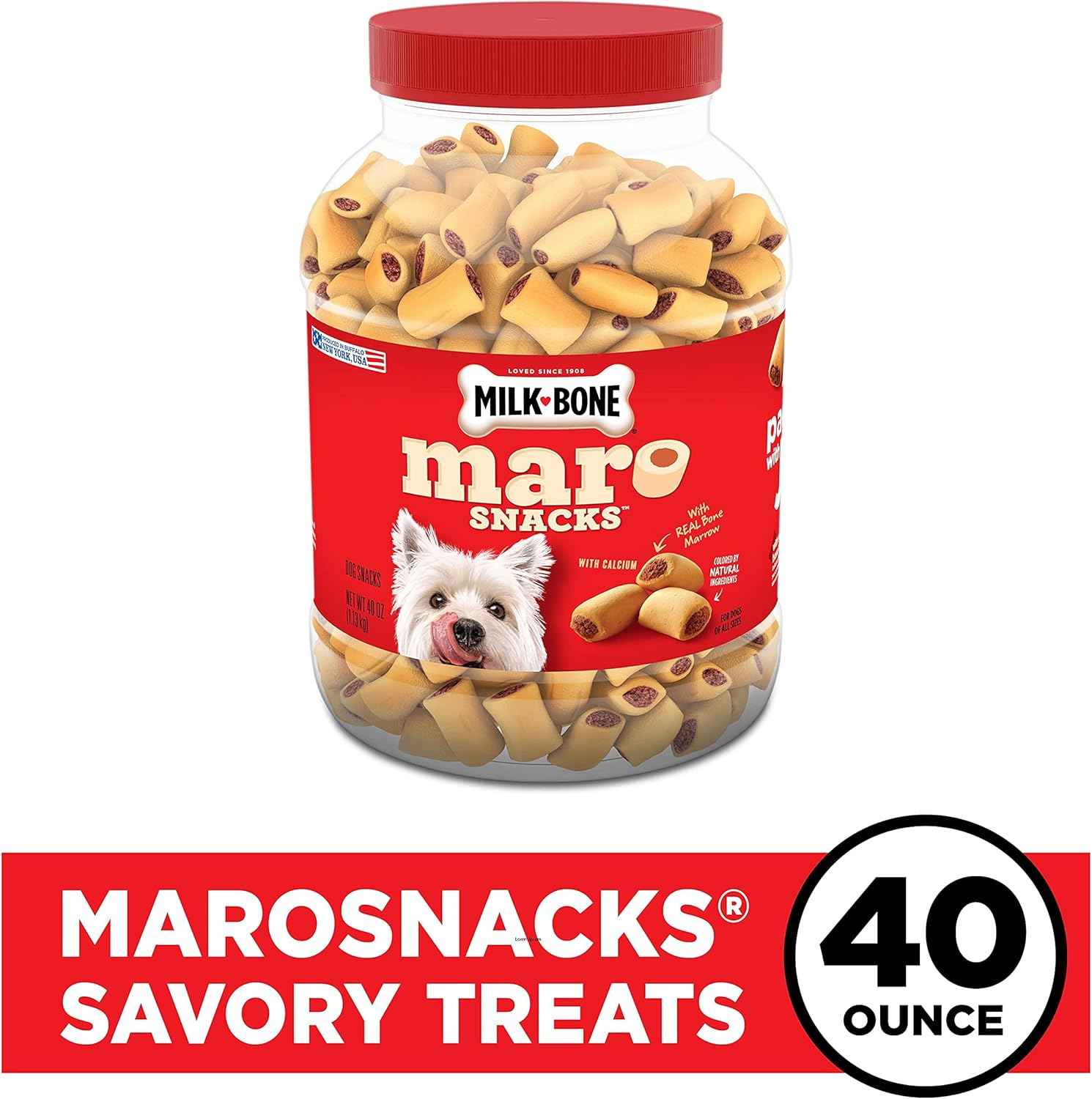 Milk-Bone MaroSnacks Small Dog Treats with Bone Marrow, 40 oz Calcium Rich Snacks