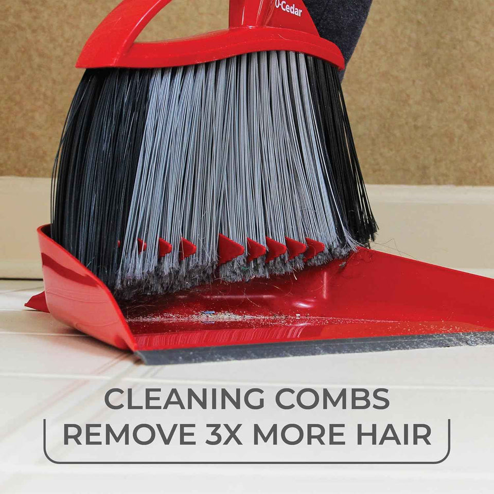 O-Cedar Pet Pro Broom with Step-On Dustpan | Quiet Cleaning Tool for Pets and Pet Owners