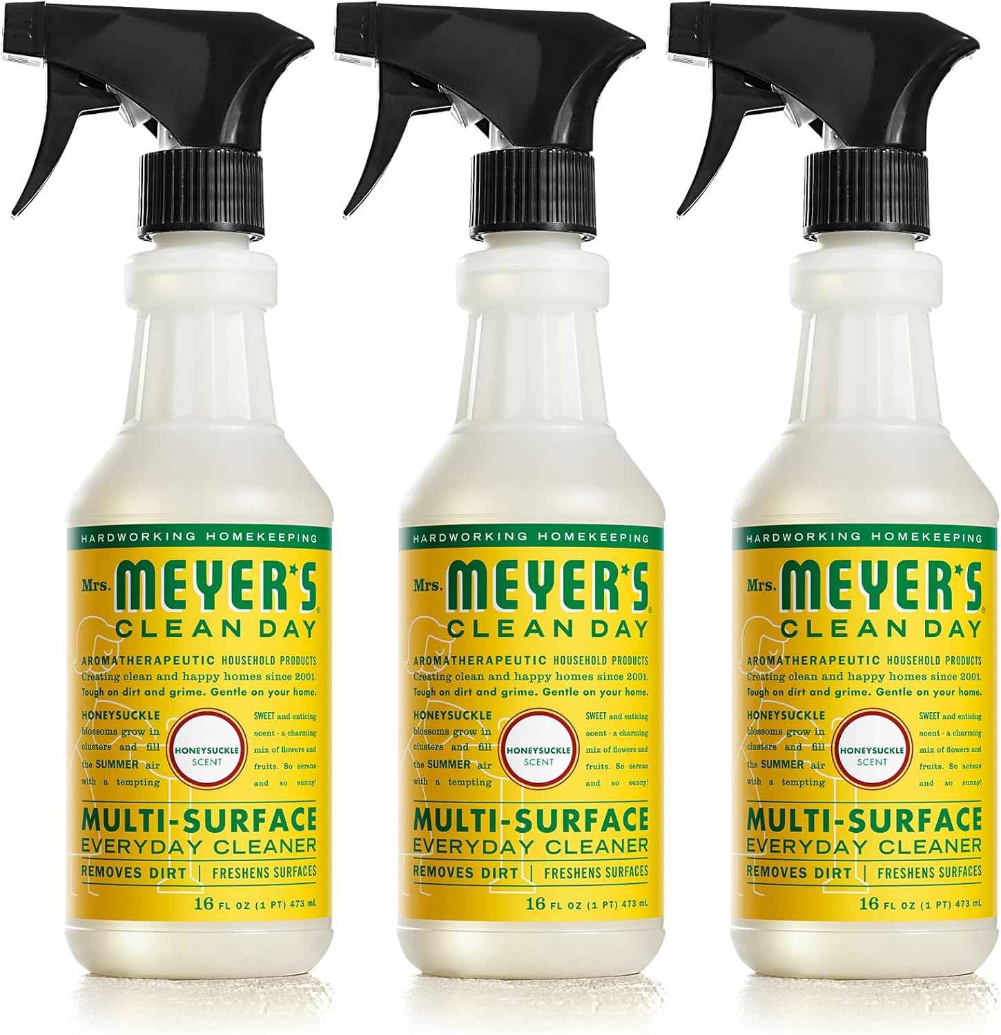 Mrs. Meyer's Honeysuckle All-Purpose Cleaner Spray (16 Fl Oz, 3-Pack)