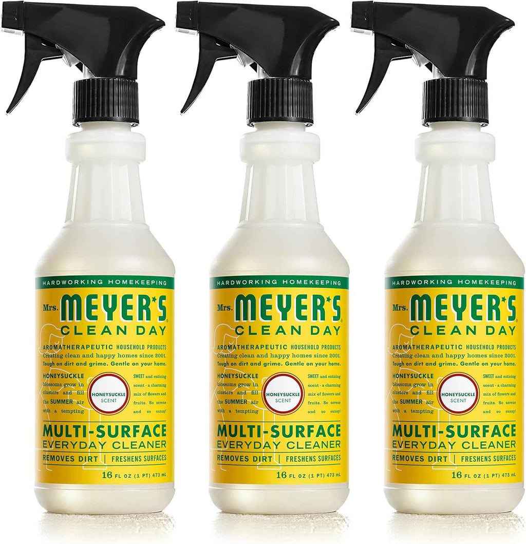Mrs. Meyer's Honeysuckle All-Purpose Cleaner Spray (16 Fl Oz, 3-Pack)