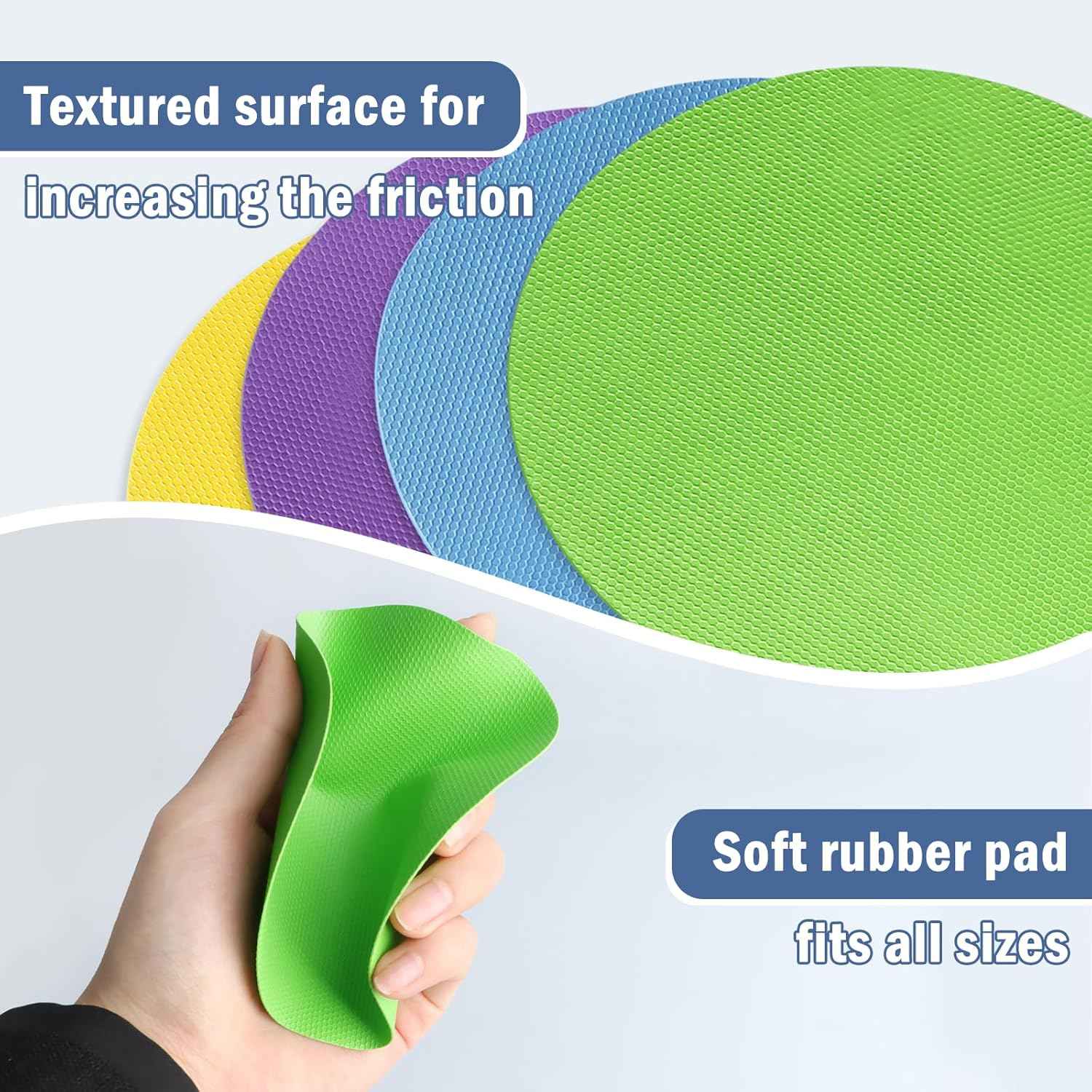 Heat-Insulated Non-Slip Jar Opener Pads Set of 4, Round Gripper Pads for Easy Opening
