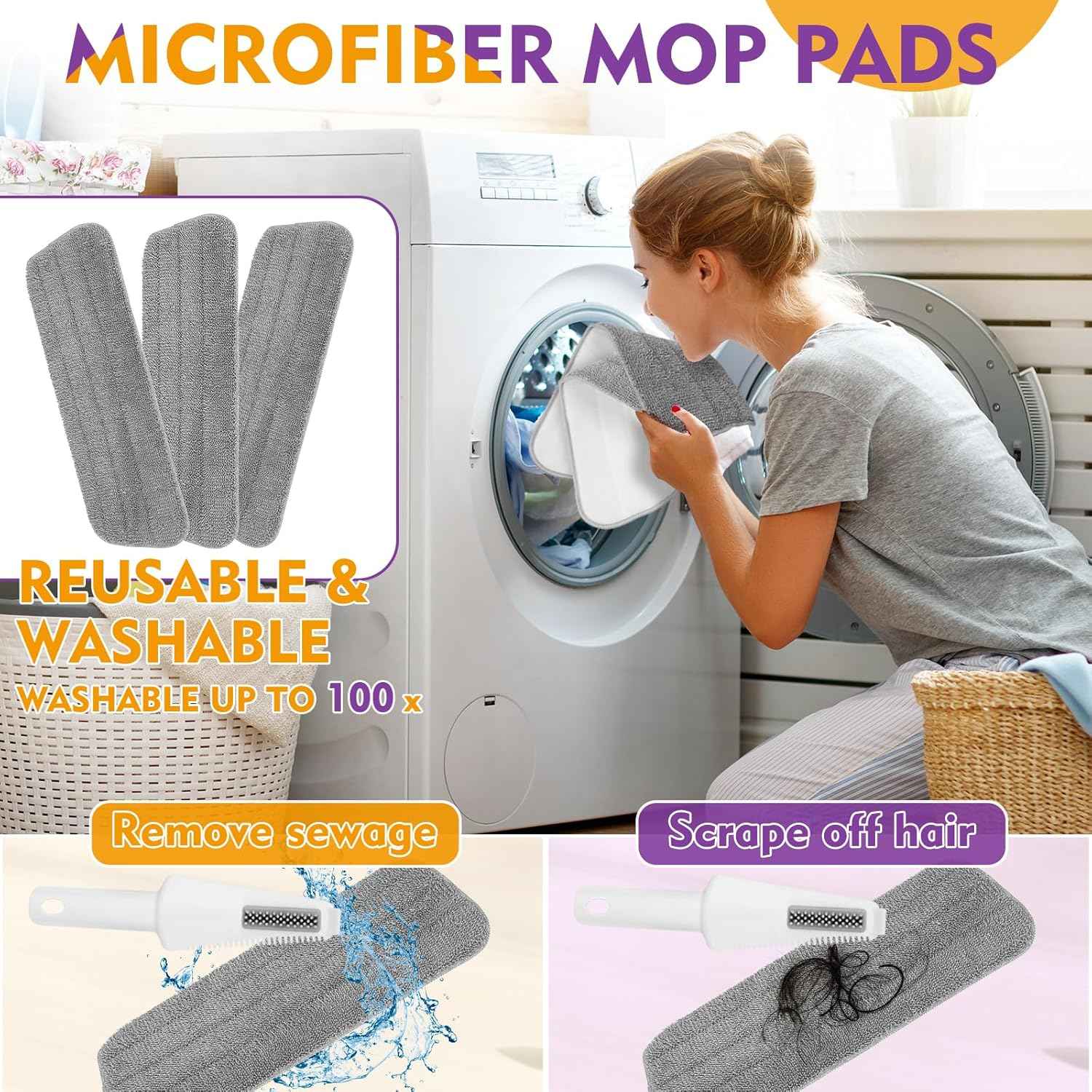 Spray Mop for Floor Cleaning with Washable Pads, Microfiber Wet Mops with 800 ml Refillable Bottle,Reusable Dust Mops with Sprayer for Hardwood Laminate Vinyl Tile Cleaning